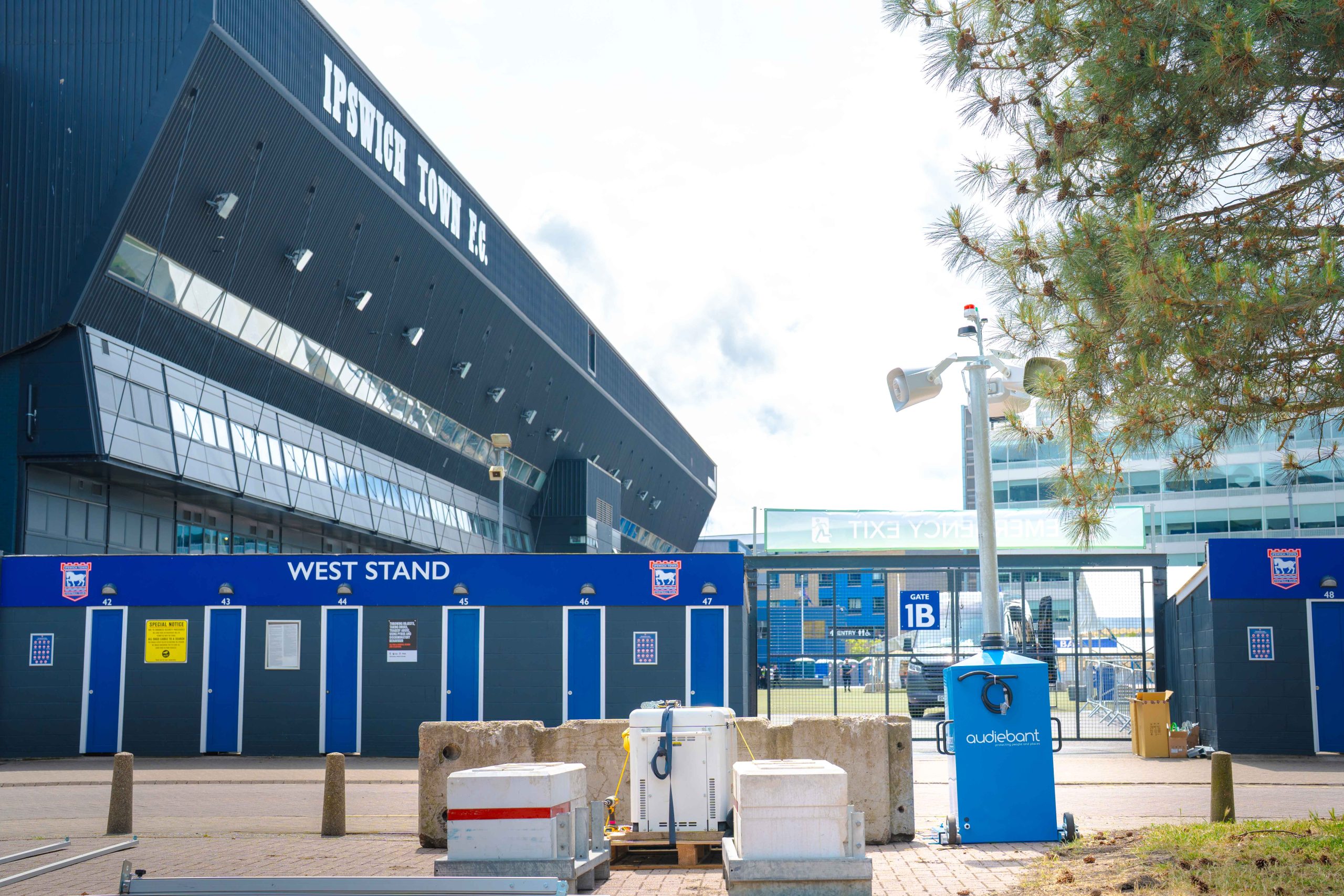 Audiebant's outdoor units at Ipswich Portman Road for the Wadley v Huni boxing Match in June 2025